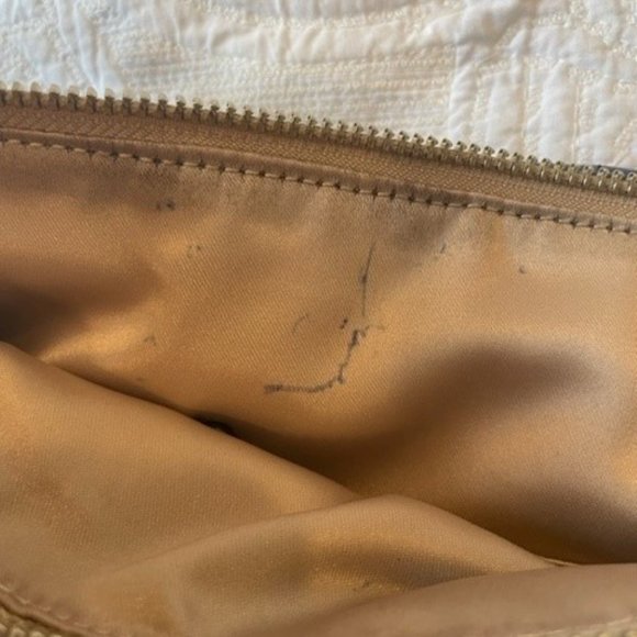 COACH Limited Edition Daisy Dot Print Large Tote Bag Tan Blue Heart EUC - Picture 7 of 7